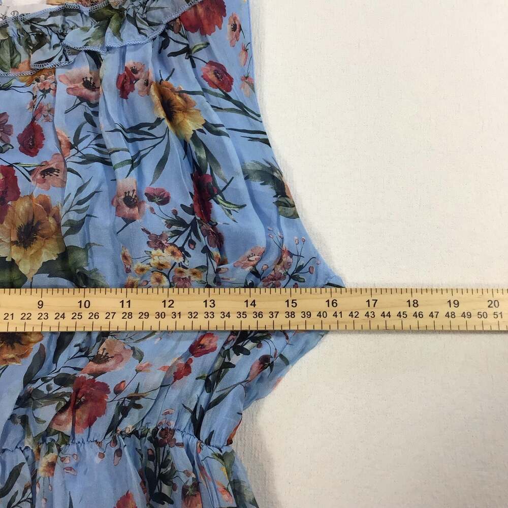 Le Ragazze Italian Floral Silk Blend Sleeveless Maxi Dress Size L boho - Picture 8 of 8